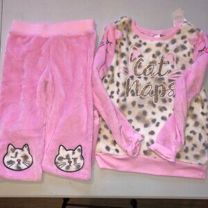 Justice not Walmart Cat Nap Sleepwear size 10 pink 2 piece